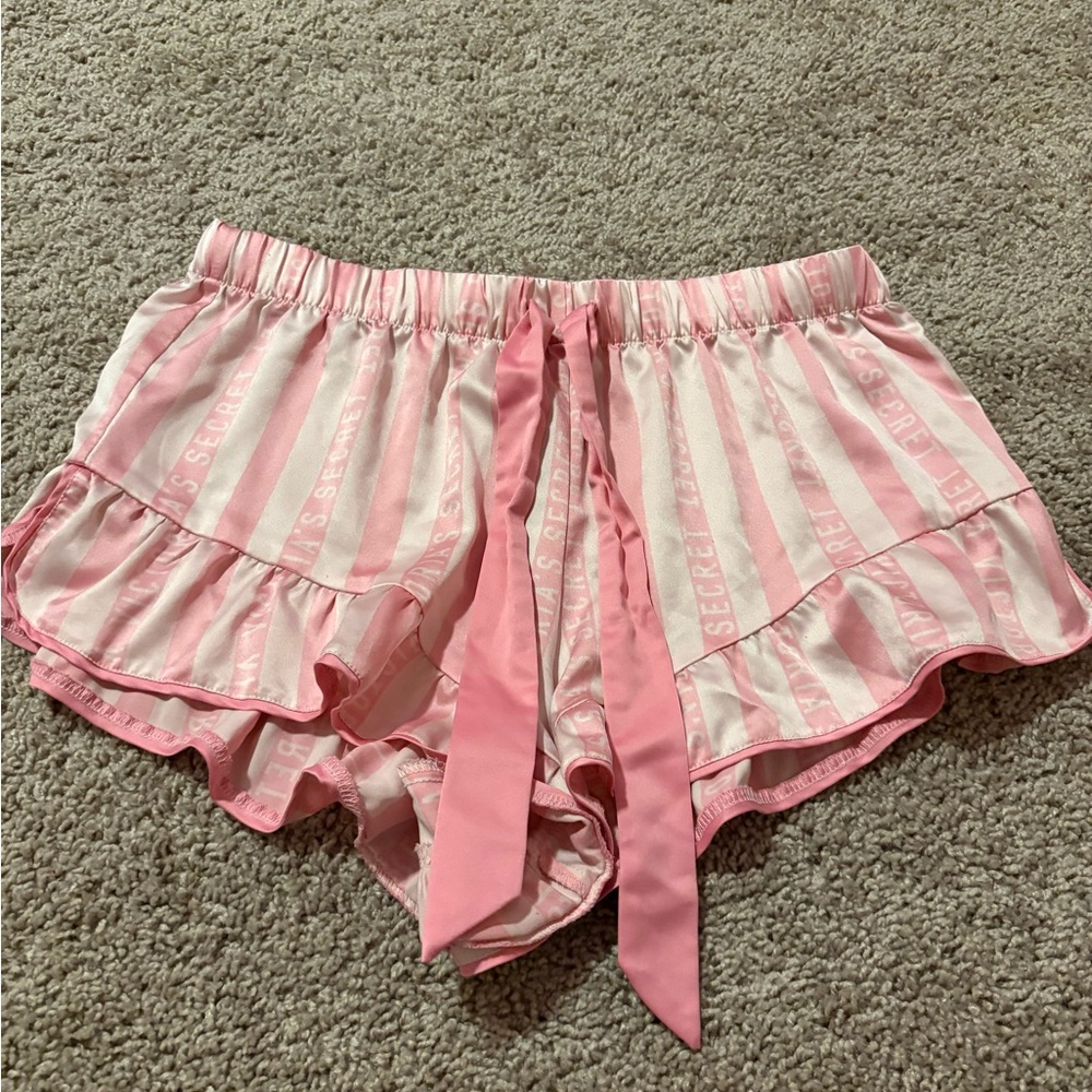 Pink Striped Ruffle Shorts Victoria’s Secret small